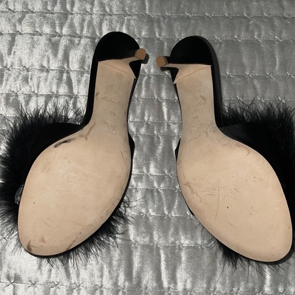Louis Vuitton 100% Authentic GORGEOUS PAIR of slip on heels w rhinestones. - Picture 5 of 14